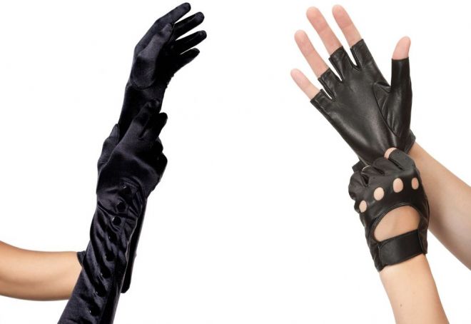 длинные черные перчатки