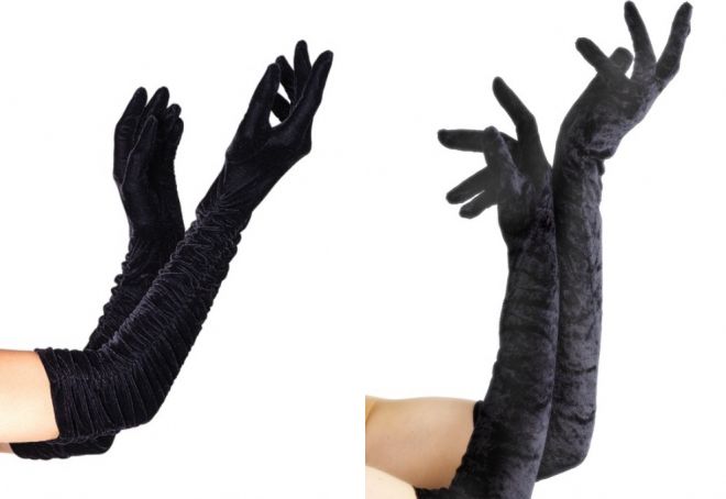 черные бархатные перчатки