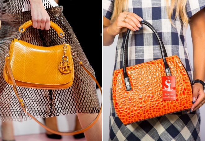 модная оранжевая сумка