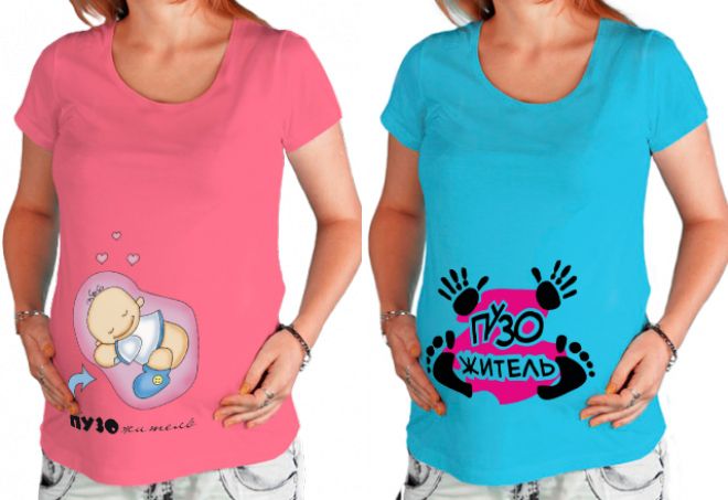 футболки с рисунком для беременных