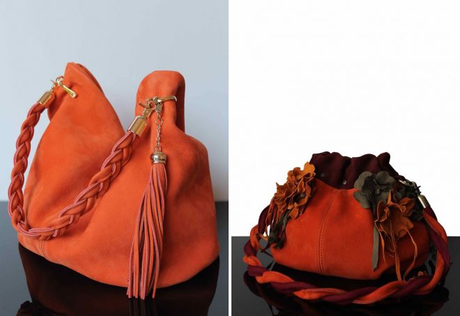 стильная оранжевая сумка