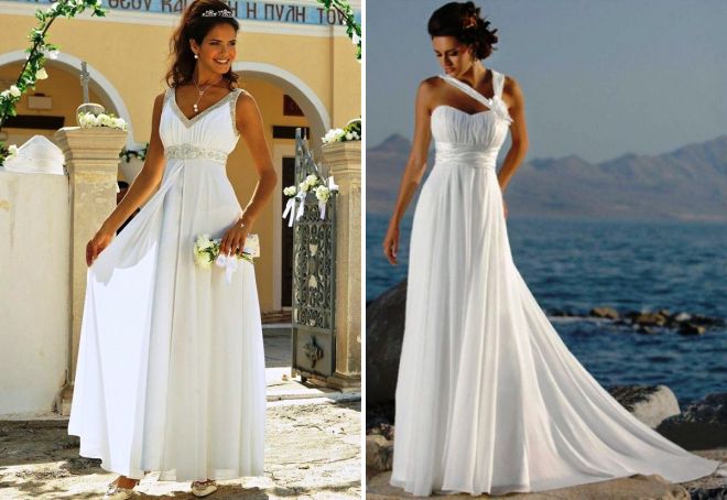 длинные греческие свадебные платья