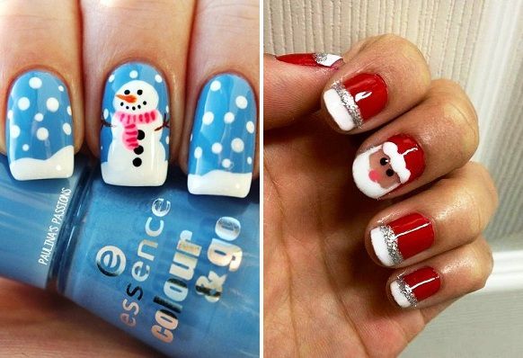 New Year's drawings on nails 1