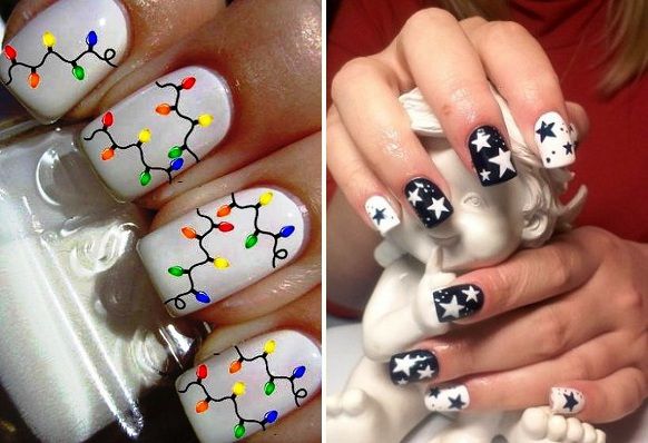 New Year's drawings on nails 4