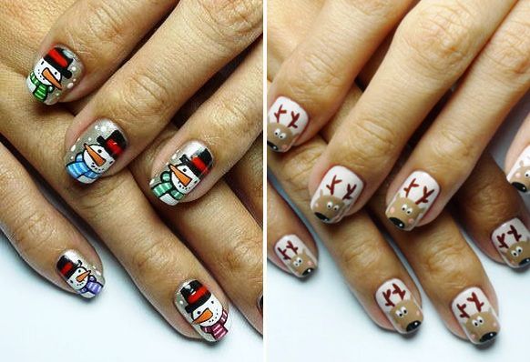 New Year's drawings on nails 6