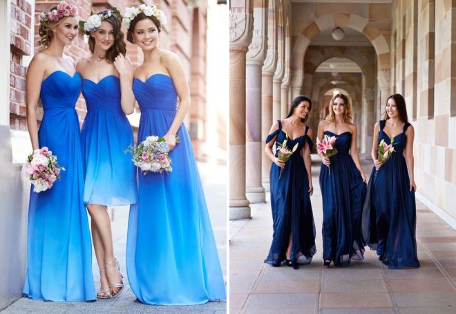 синее платье подружки невесты