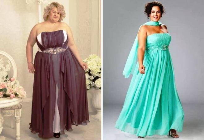 Платье на свадьбу для гостей на полных женщин стильные