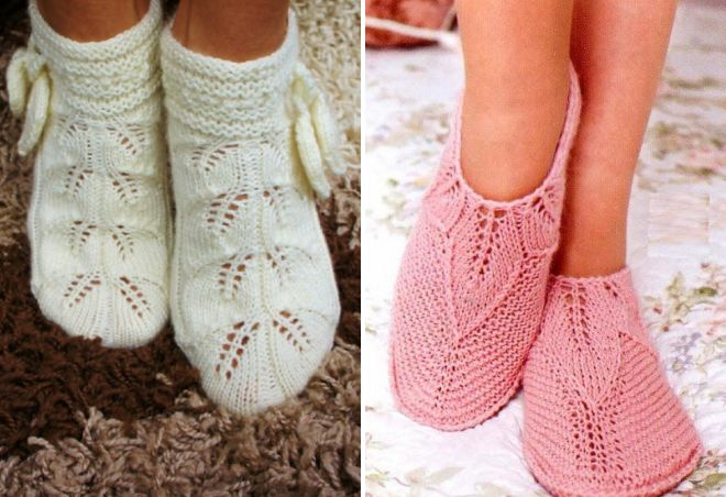 Красивые вязанные носки женские