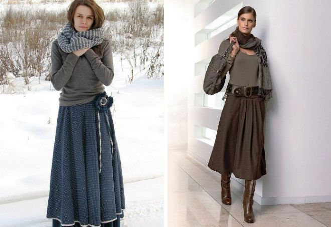 Теплые юбки на зиму женские