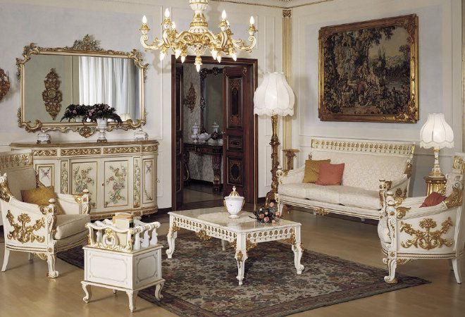 Интерьер гостиной в стиле барокко картины