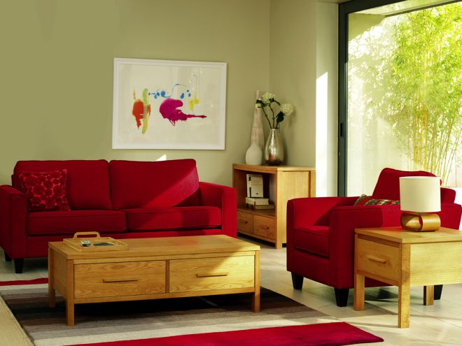 Красный цвет в интерьере мебель