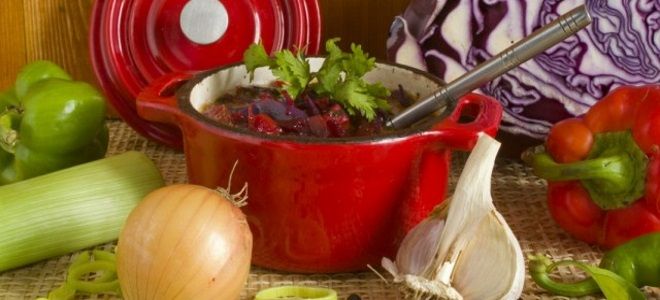 Как приготовить борщ из красной капусты