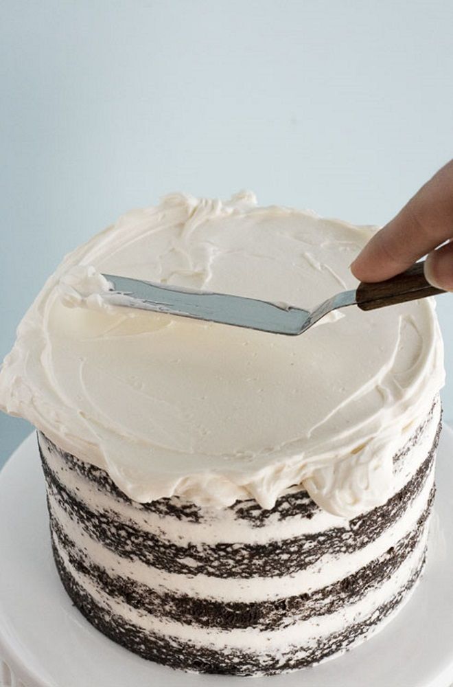как выровнять торт кремом верхний