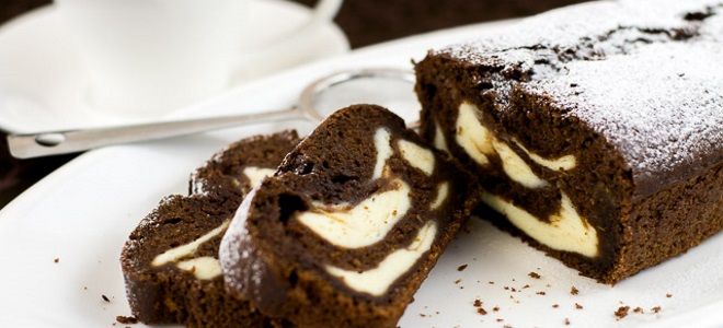 шоколадно творожный кекс