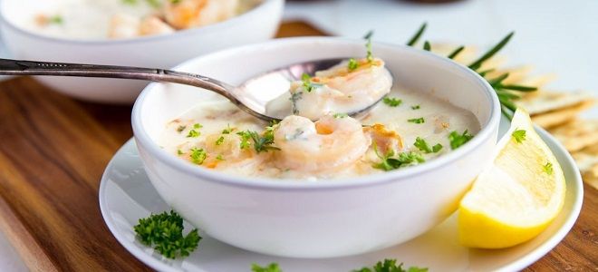 Сливочный суп с морепродуктами - рецепт