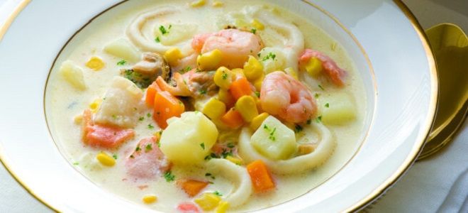 Суп чаудер - рецепт с морепродуктами
