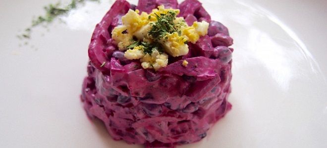 Свекольный салат с фасолью