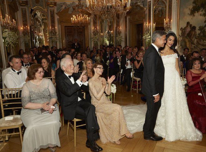 Фото со свадьбы Джорджа и Амаль в 2014 году