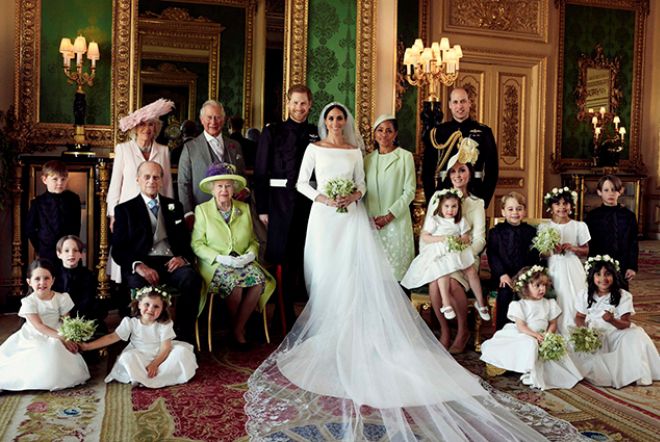 Портрет королевской семьи на свадьбе Принца Гарри и Меган Маркл