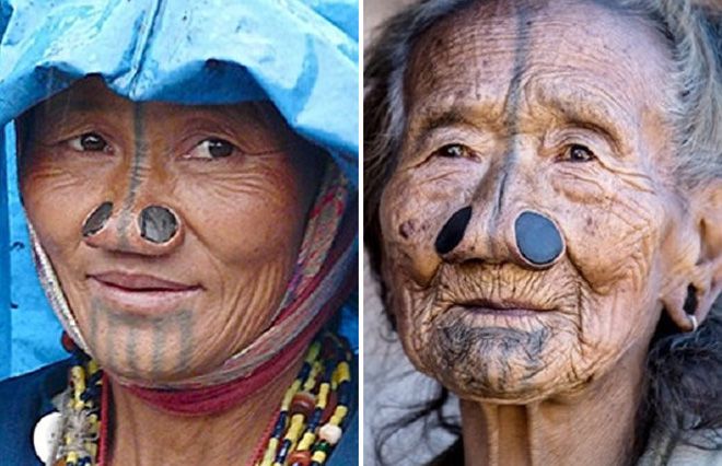 Растянутые носы индианок народности апатани