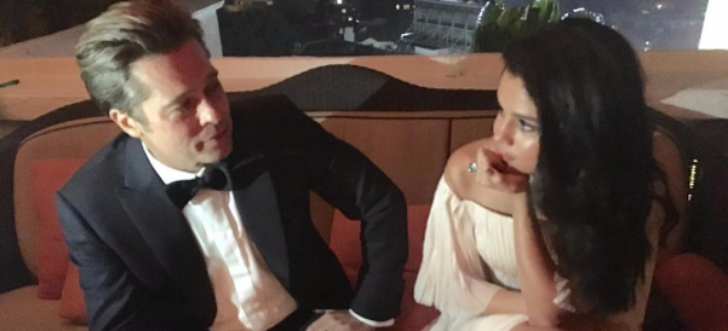 Снимок Брэда Питта и Селены Гомес, вызвал  ревность у Анджелины Джоли
