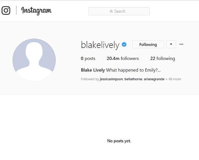 Блейк Лайвли удалила все фото и подиску в Instagram