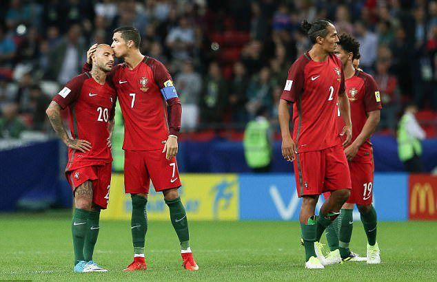 Криштиану Роналду с партнерами по сборной Португалии на Кубке Конфедераций