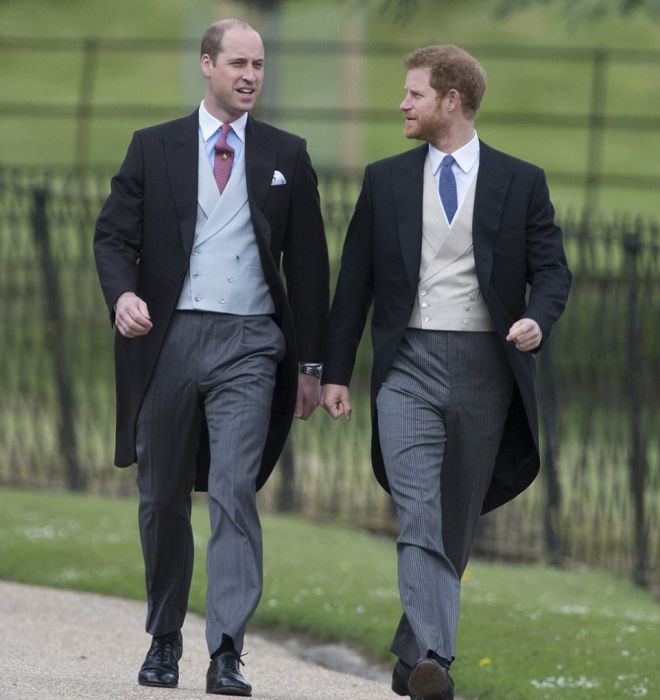 Принц Уильям и принц Гарри на свадьбе Пиппы Миддлтон