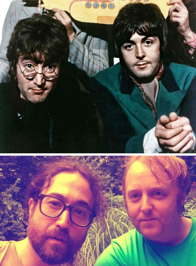 Джон Леннон со своим другом и соперником Полом Маккартни
