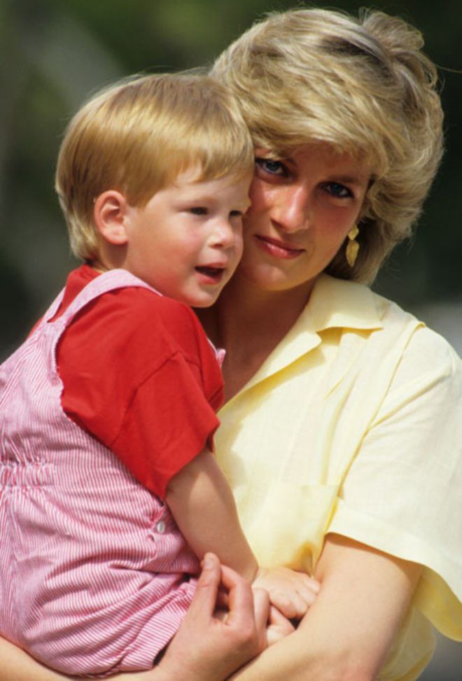 Принц Гарри с матерью, принцессой Дианой, 1987 год