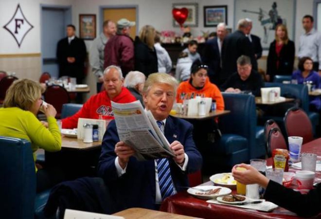 Дональд Трамп в ресторане быстрого питания