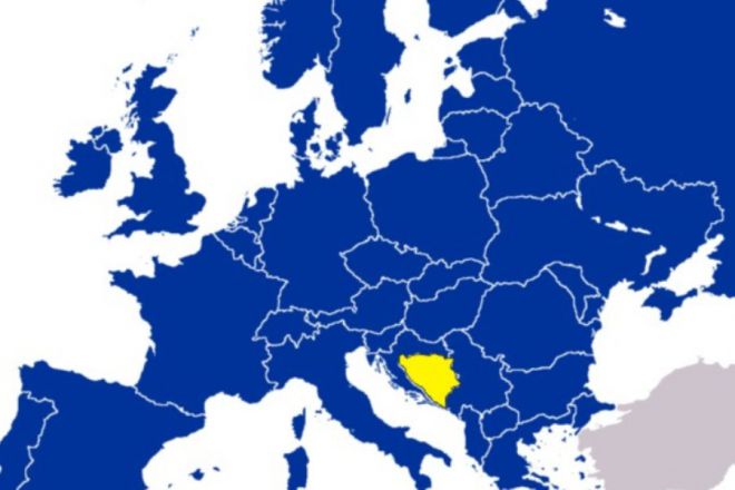Босния и Герцеговина на карте Европы