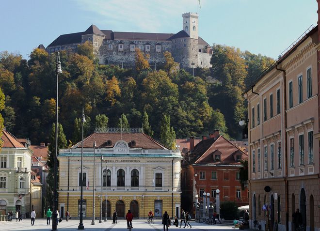 Люблянский град - крепость, возвышающаяся над городом
