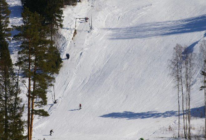 Лыжный спуск на Кютиорг