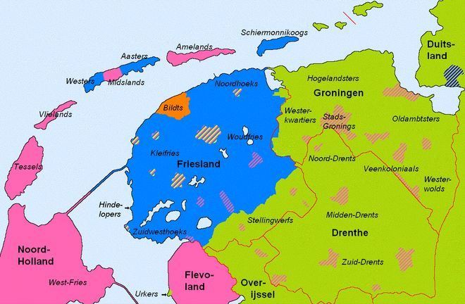 Карта Западных Фризских островов, Нидерланды