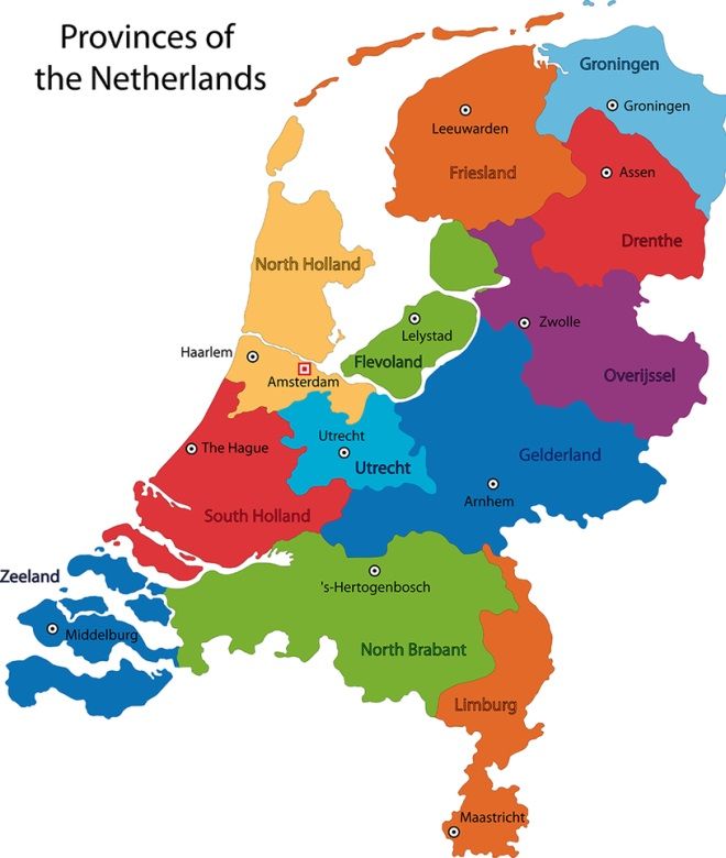 Карта провинций Нидерландов