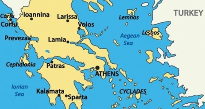 Спарта на карте Греции