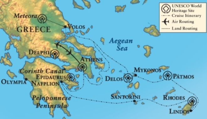 Олимпия на карте Греции