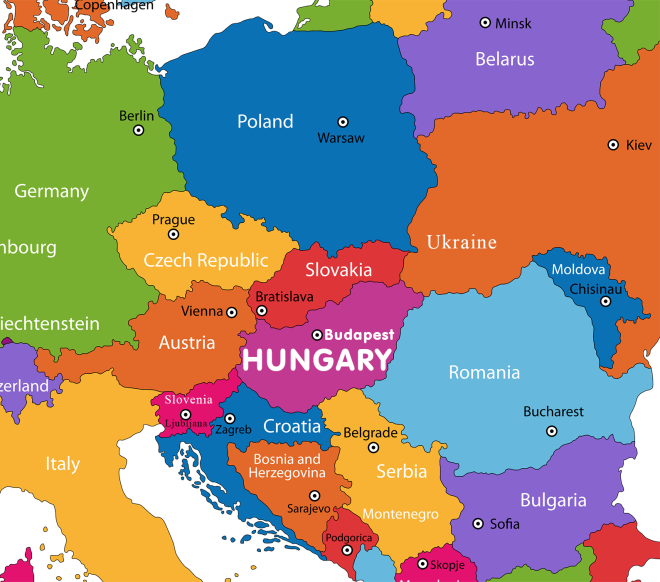 Будапешт на карте Европы