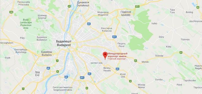 Аэропорт Будапешта на карте