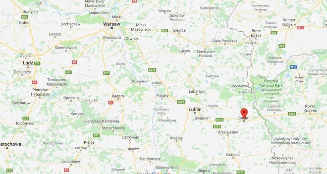 Хелм на карте Польши