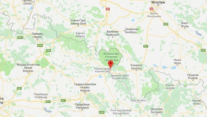 Кудова-Здруй на карте Польши