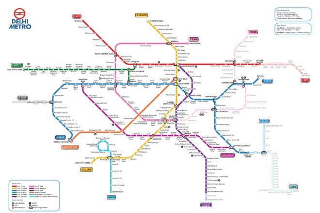 Схема метро Дели 2019 года