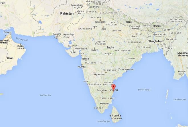 Ченнаи на карте Индии