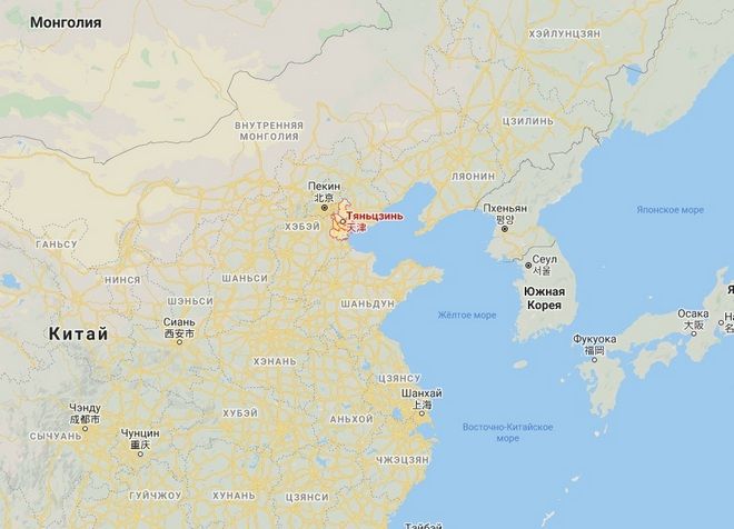 Тяньцзинь на карте мира 