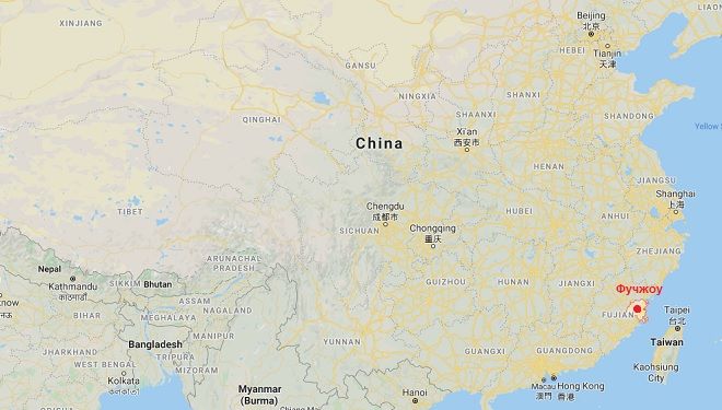 Фучжоу на карте Китая