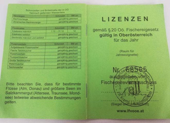 Как в Австрии получить лицензию на рыбалку
