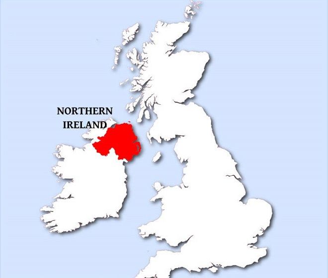 Северная Ирландия на карте