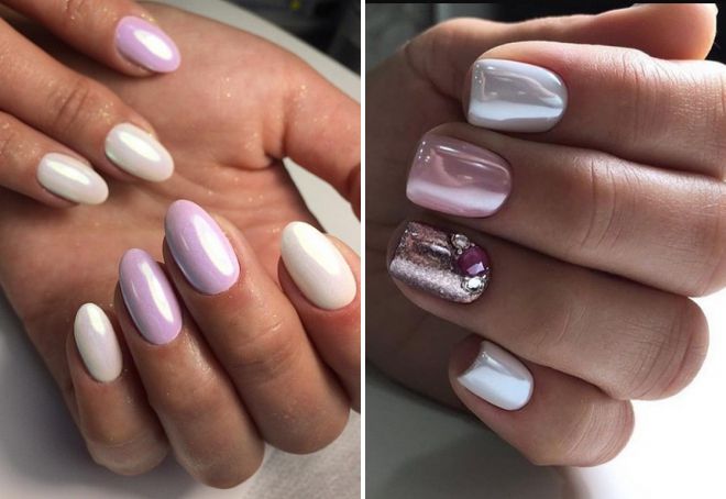 wedding manicure 2018 with rubbing
