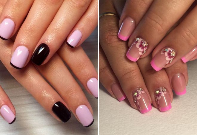 pink french nail design
